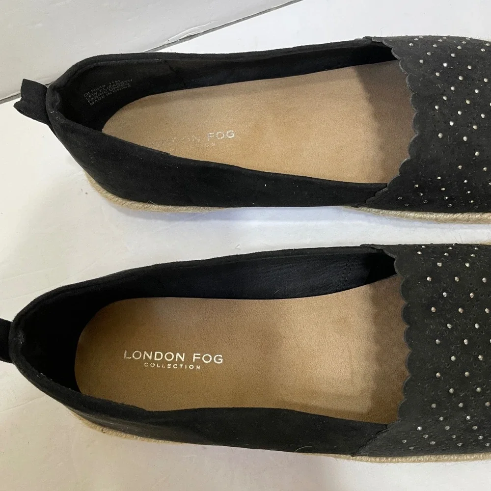 LONDON FOG BLACK ESPADRILLE‎ FLATS